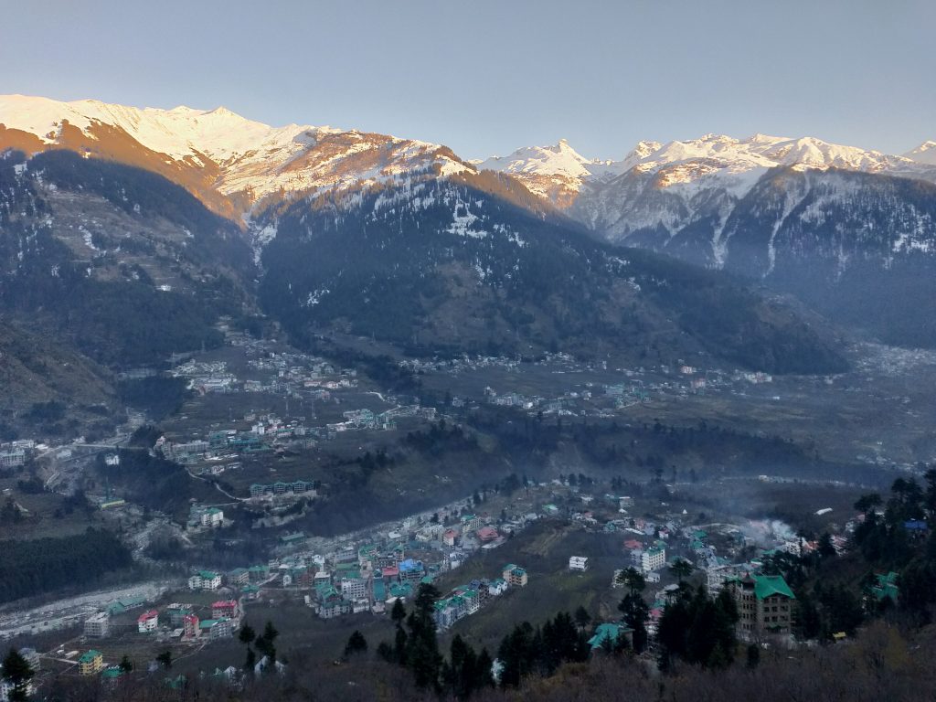 Vistas of Manali seen from our Homestay , on the epic Manali Leh road trip journey